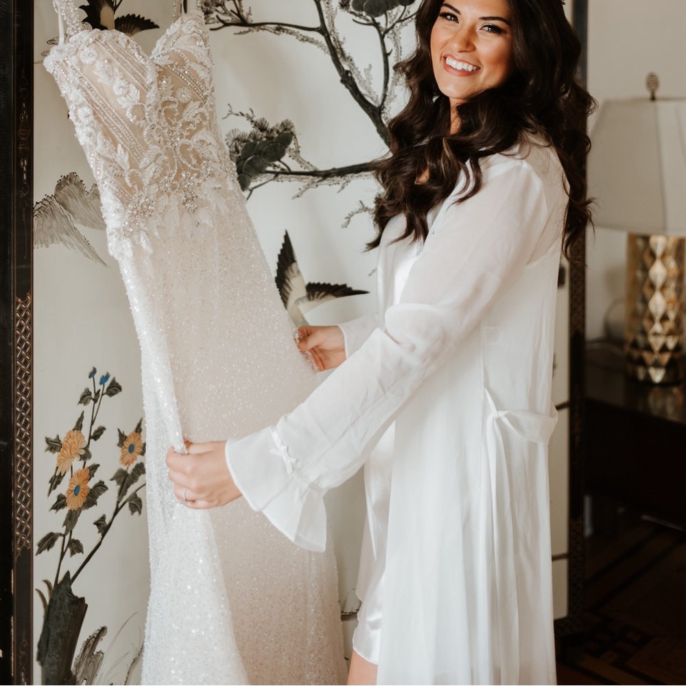 Linea Donatella White Sheer Bridal Robe